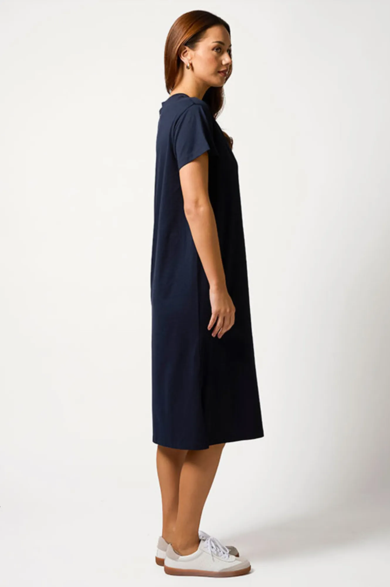 Maxie Tee Shirt Dress - Navy Paris
