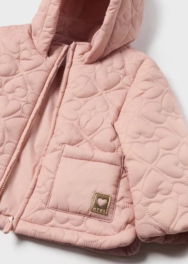 Mayoral Baby Quilted Heart Jacket in Blush