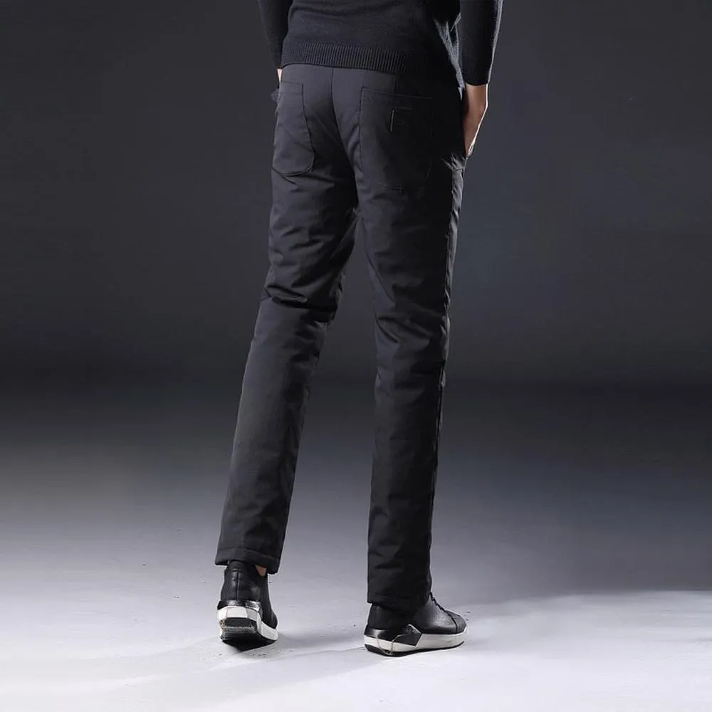 Men Winter Pants Duck Down Outdoor Sports Camping Pants Thermal Down Trousers