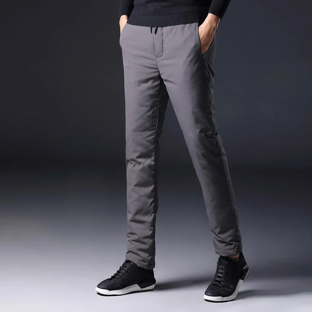Men Winter Pants Duck Down Outdoor Sports Camping Pants Thermal Down Trousers