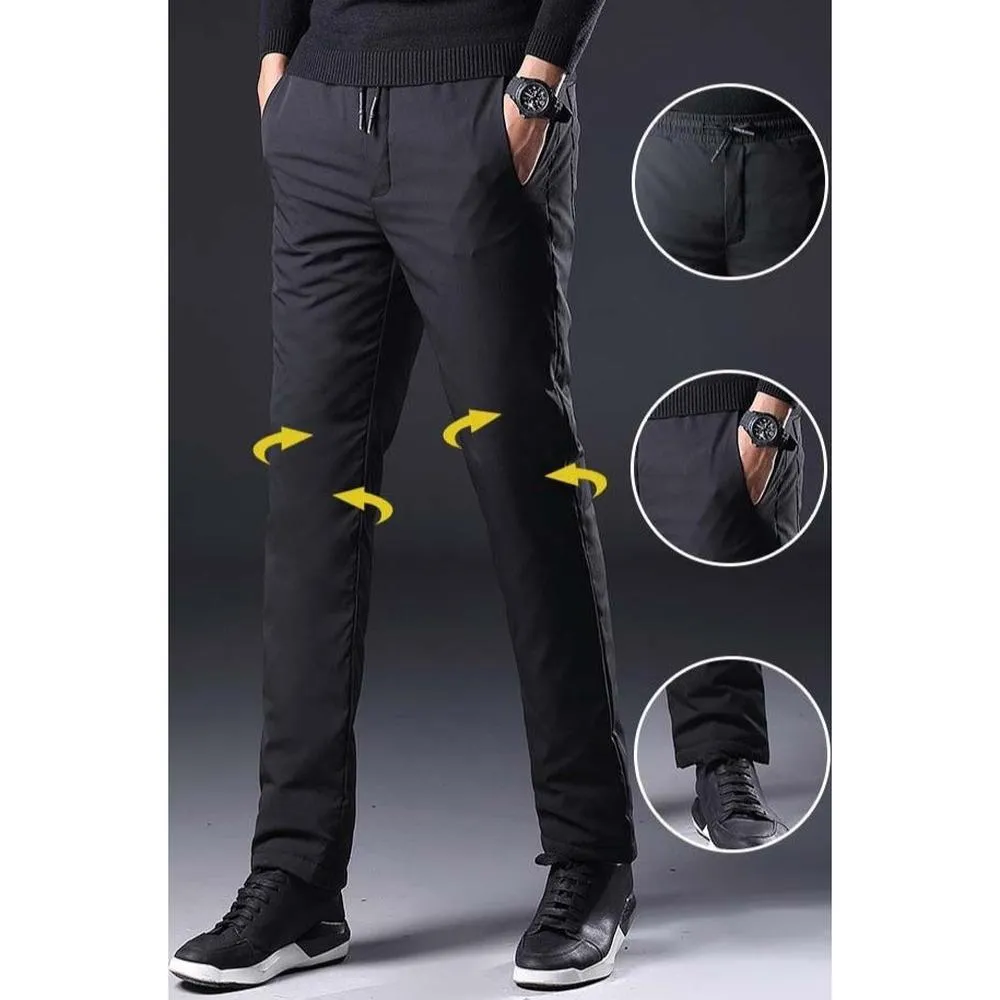 Men Winter Pants Duck Down Outdoor Sports Camping Pants Thermal Down Trousers