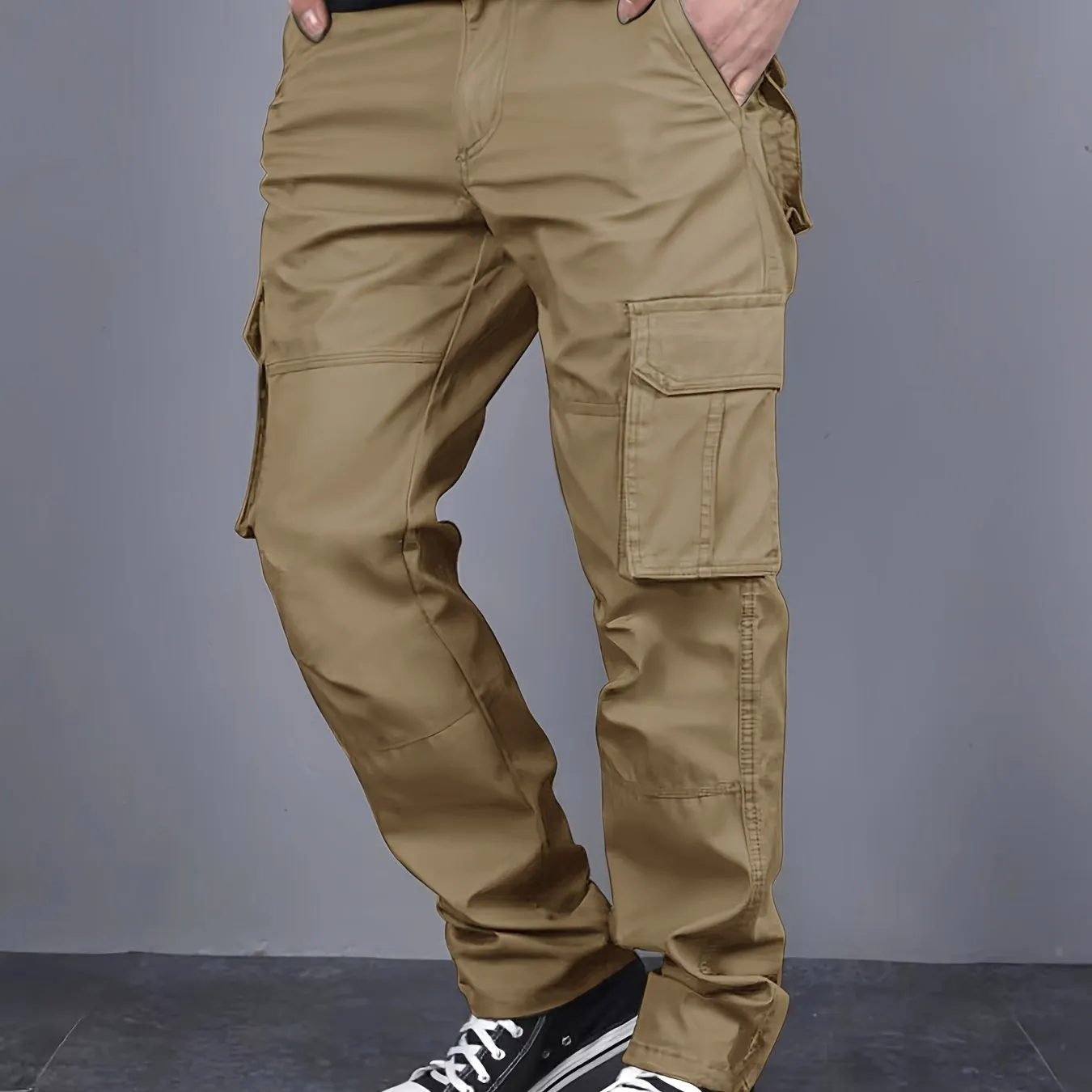 Men's Casual Cargo Pants with Multi-Pocket Design - Loose Fit, Drawstring Waist for Hiking, Fishing