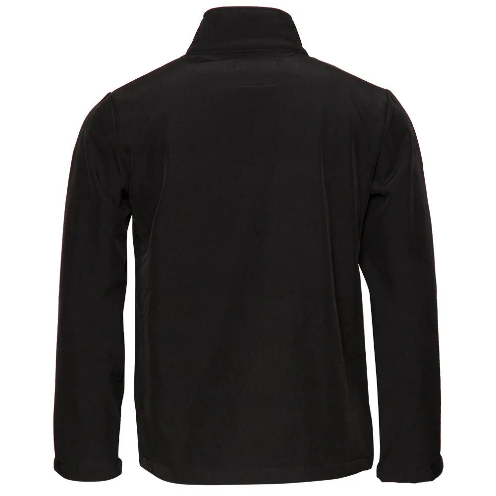 Mens Zipper Water Resistant Jacket Black Fleece Lining Zip Pockets Polyester
