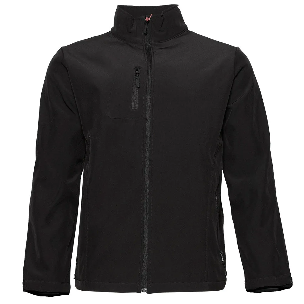Mens Zipper Water Resistant Jacket Black Fleece Lining Zip Pockets Polyester