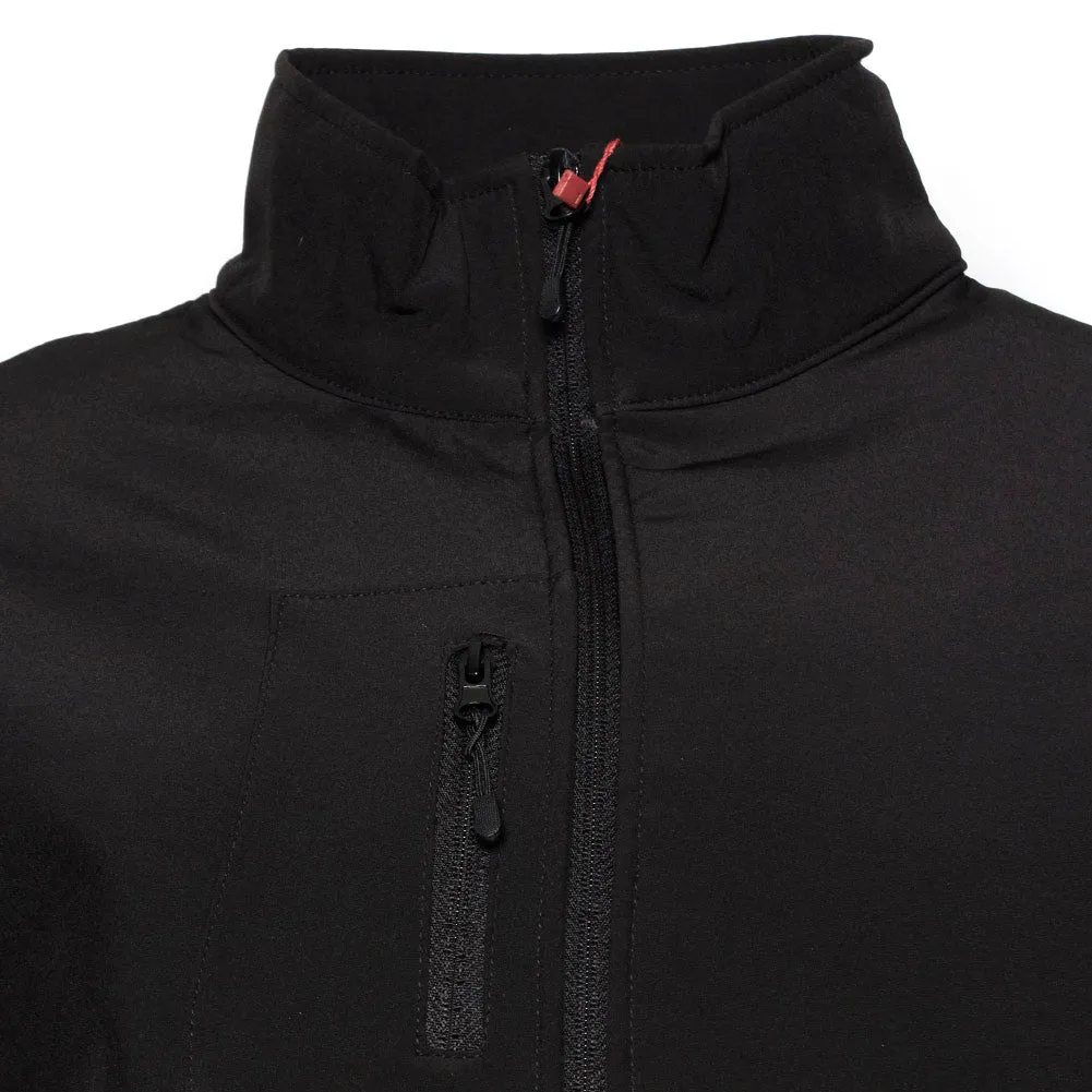 Mens Zipper Water Resistant Jacket Black Fleece Lining Zip Pockets Polyester