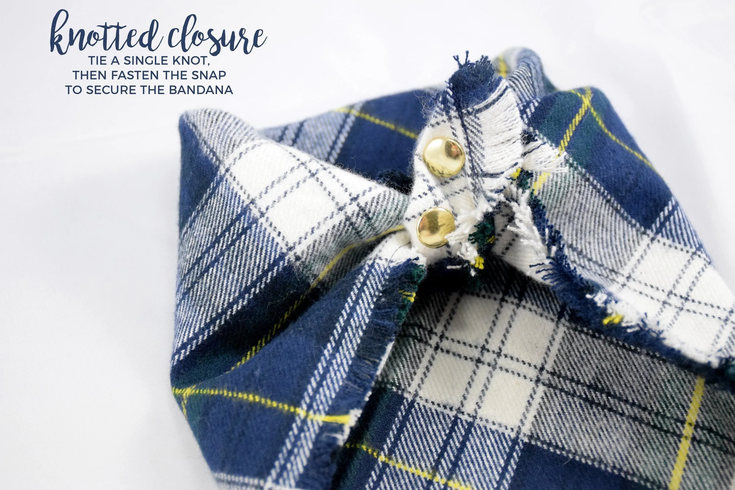 MOSS Fringed Flannel Dog Bandana - Snap/Tie On Cotton Scarf