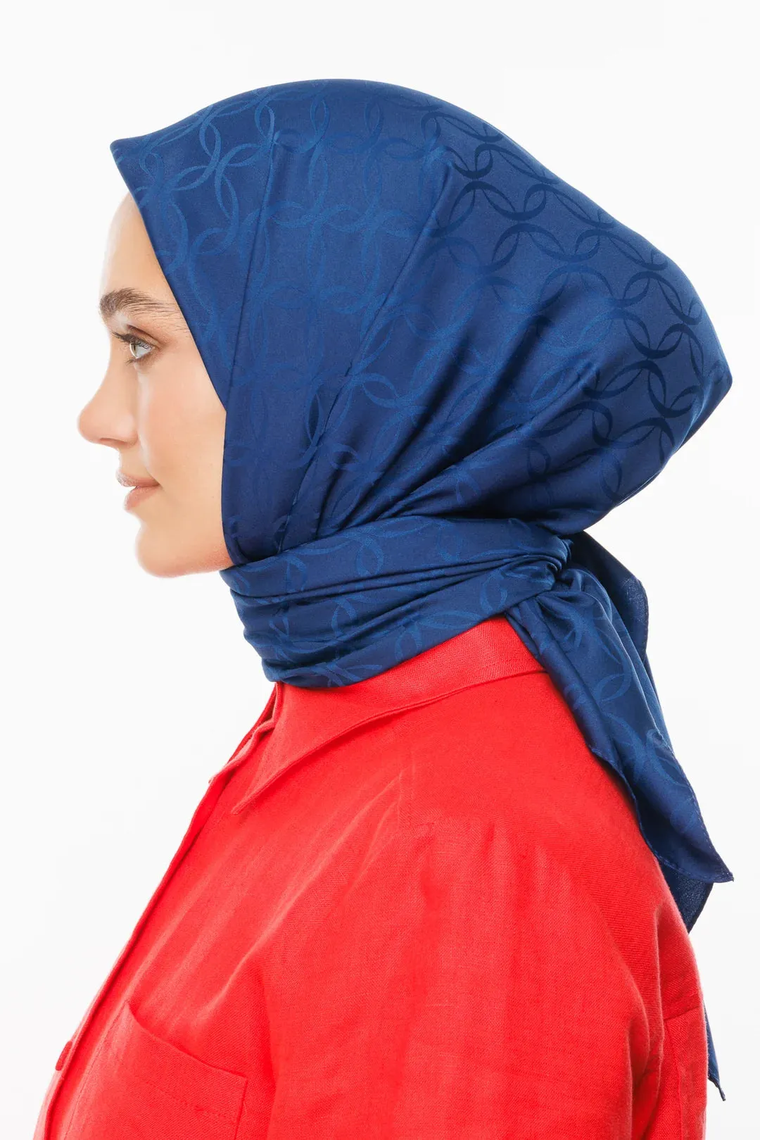 Navyblue London Pattern Silky Jacquard Scarf