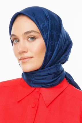 Navyblue London Pattern Silky Jacquard Scarf