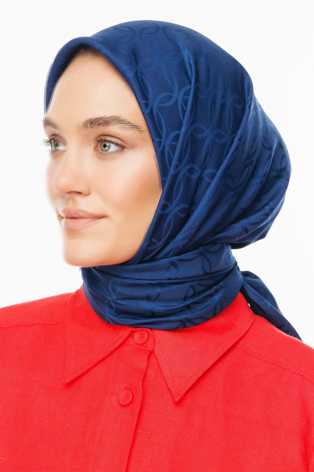 Navyblue London Pattern Silky Jacquard Scarf
