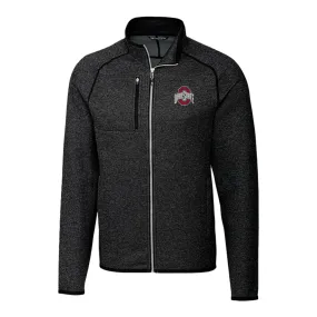 Ohio State Buckeyes Cutter & Buck Mainsail Sweater-Knit Charcoal Full Zip  Jacket