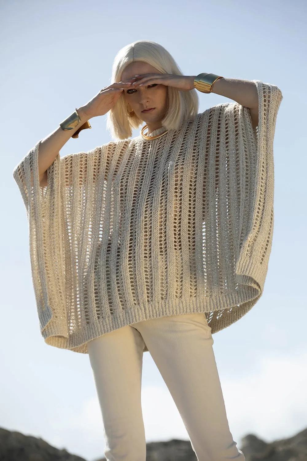 Open Knit Poncho