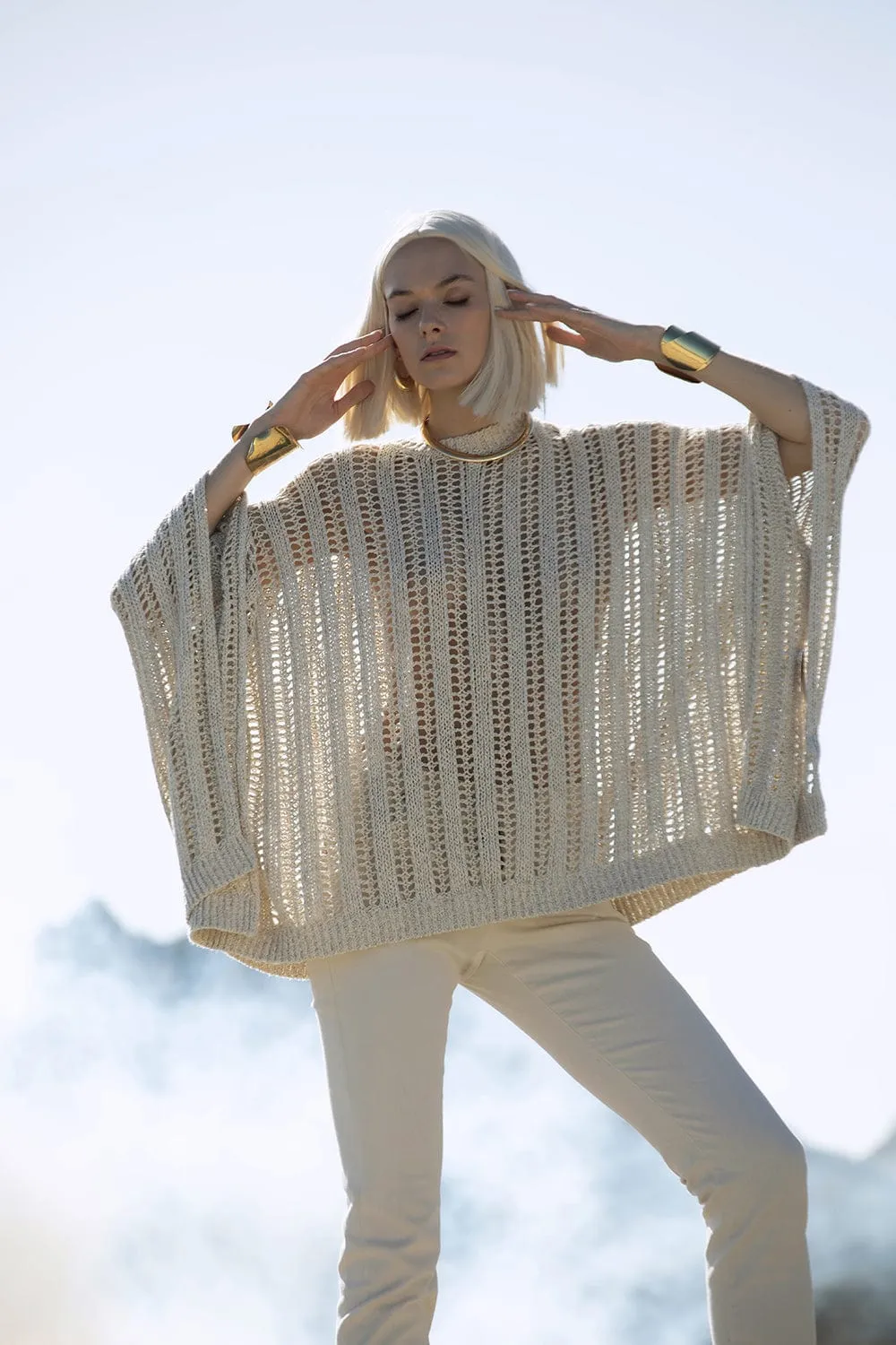 Open Knit Poncho