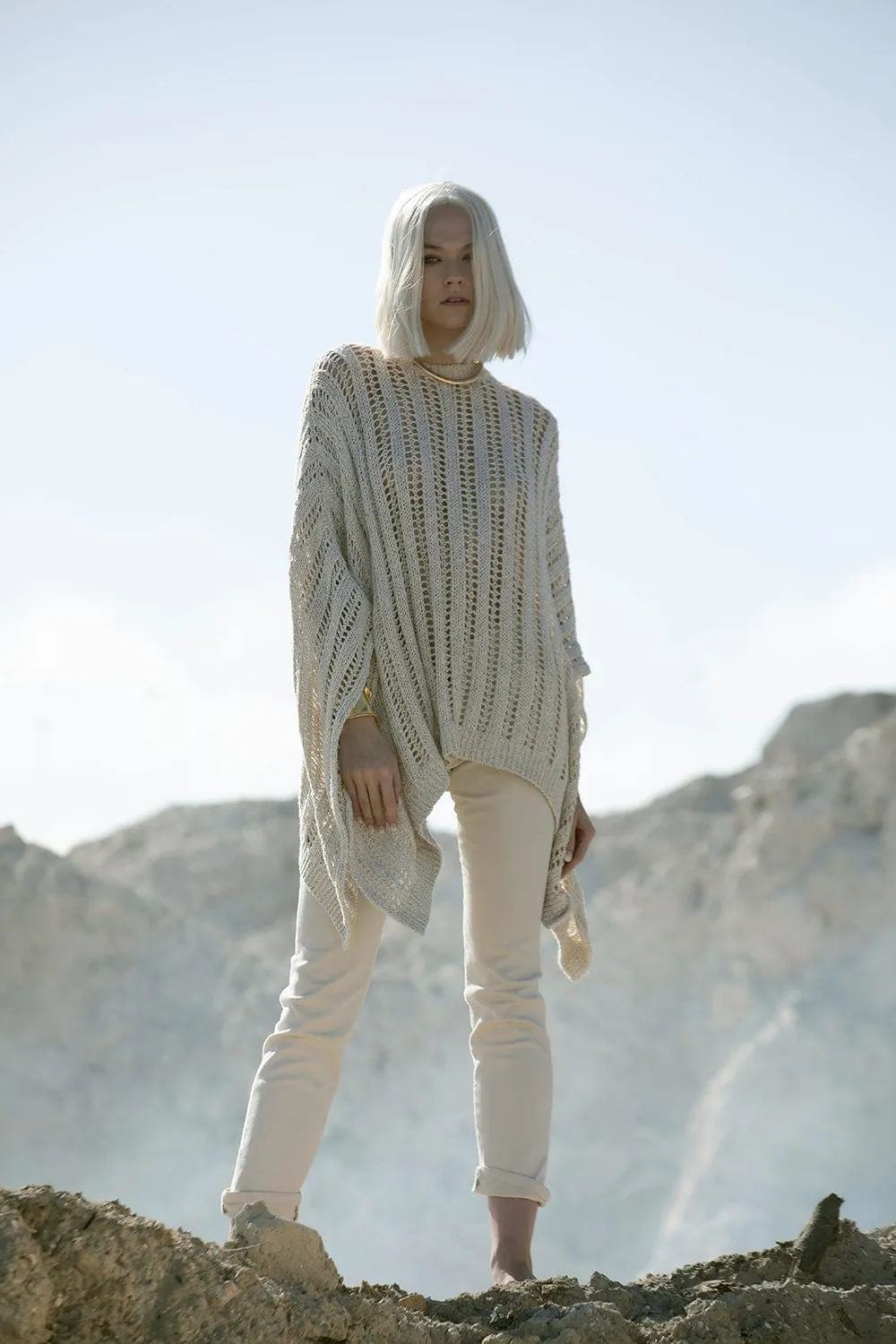 Open Knit Poncho