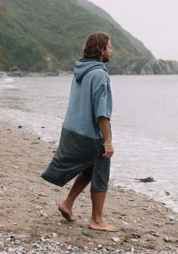Original Blue / Grey Poncho Towel Changing Robe - Mineral Blue / Anthracite Grey