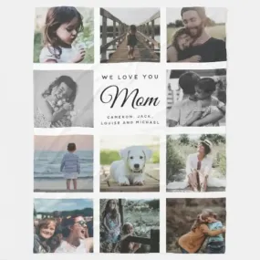 Personalized Gift for Mom Soft Flannel Photo Blanket