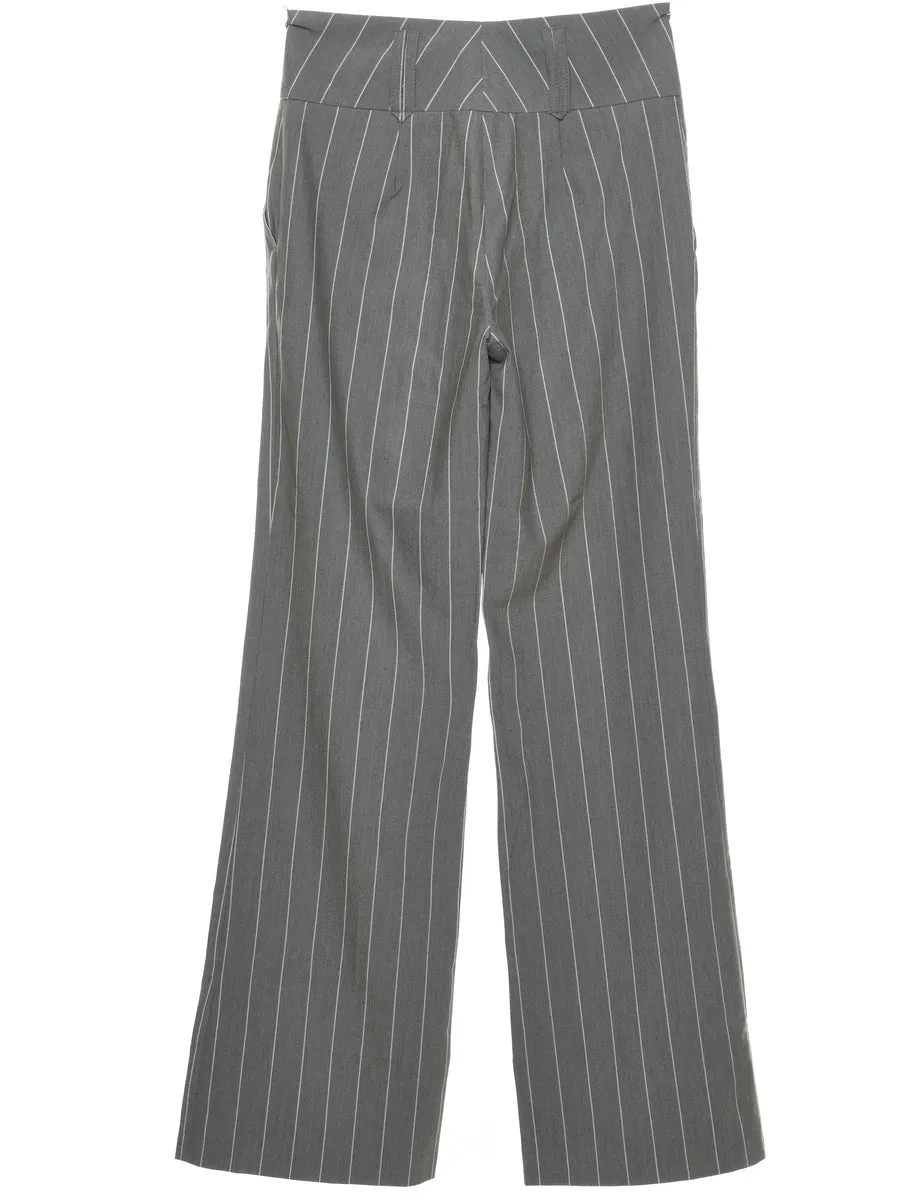 Pinstripes Grey Trousers - W28 L34