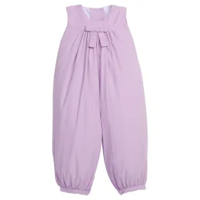 Pleated Bow Romper - Lavender Corduroy
