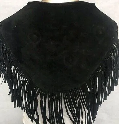 Poncho Indian Western Fringe Beaded Leather 147-II