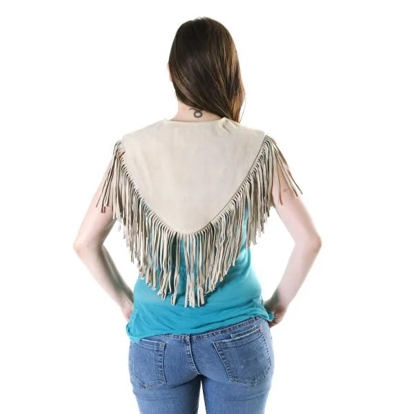 Poncho Indian Western Fringe Beaded Leather 147-II
