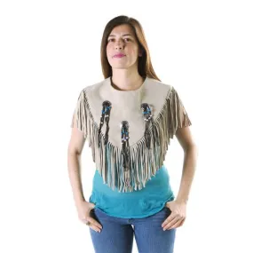 Poncho Indian Western Fringe Beaded Leather 147-II