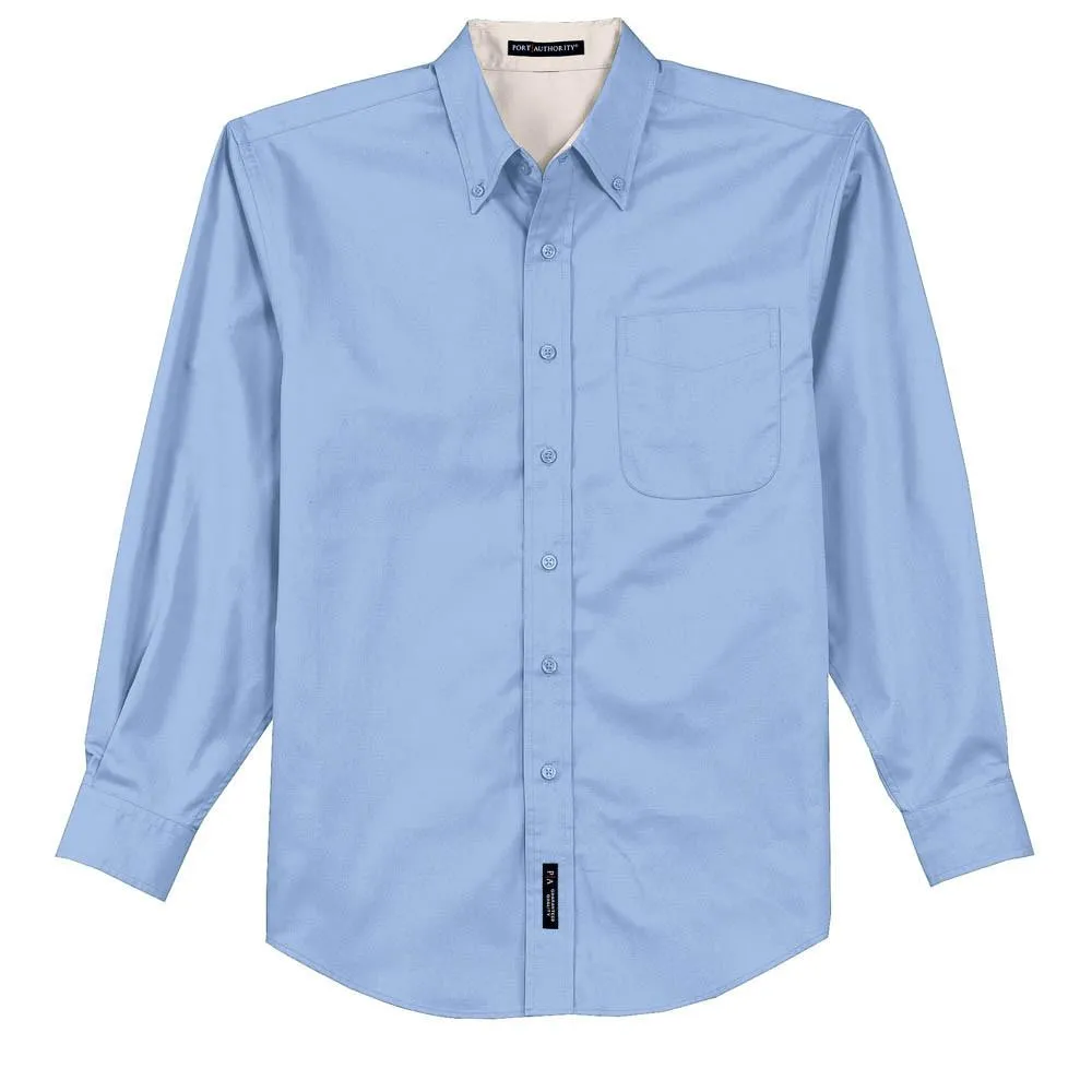 Port Authority Men's Light Blue/Light Stone Long Sleeve Easy Care Shirt