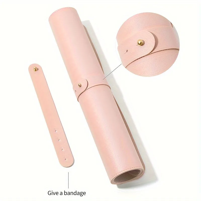 Premium Pink Monochrome Car Line Desk Mat  Waterproof  Nonslip