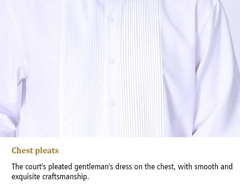 Quality elegant formal fabric wing collar gentlemen party shirt.