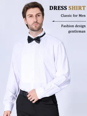 Quality elegant formal fabric wing collar gentlemen party shirt.