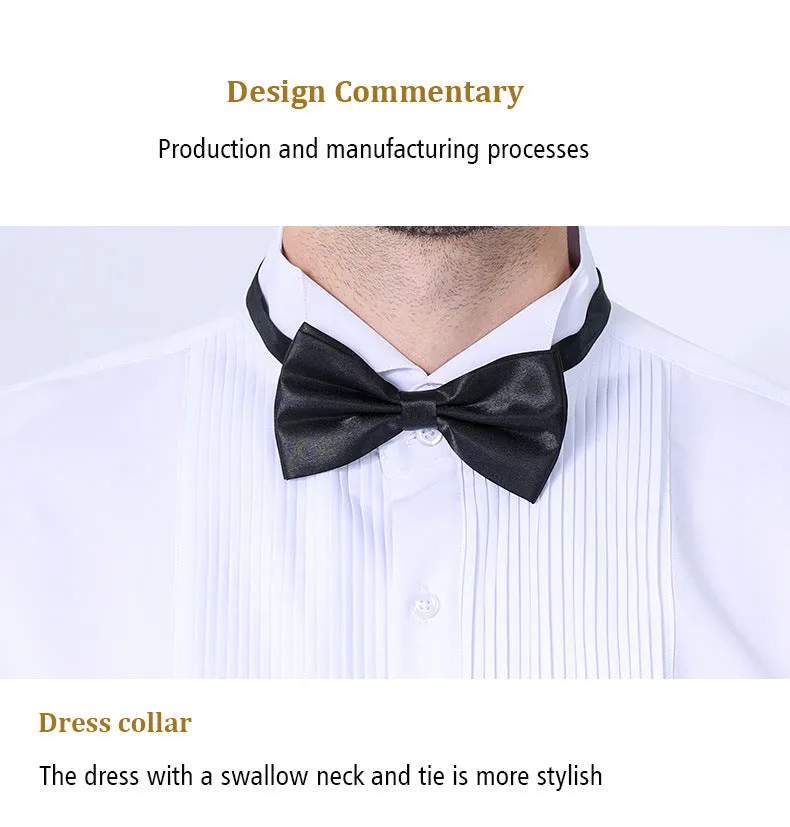 Quality elegant formal fabric wing collar gentlemen party shirt.