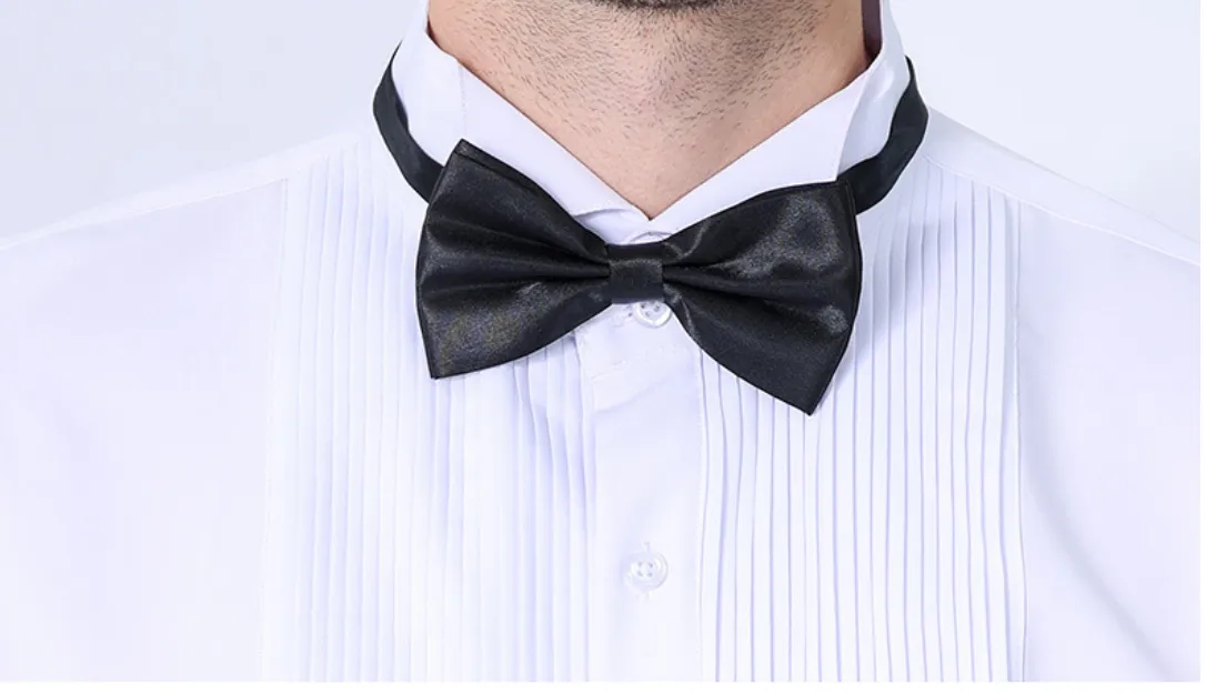 Quality elegant formal fabric wing collar gentlemen party shirt.