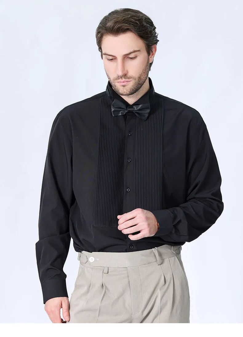 Quality elegant formal fabric wing collar gentlemen party shirt.