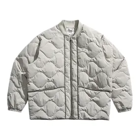 Quilted bomber with contrast piping