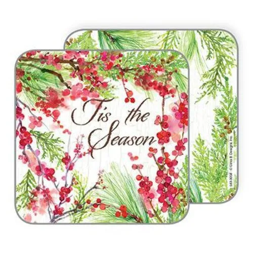 "Tis the Season" Winterberries Paper Coasters