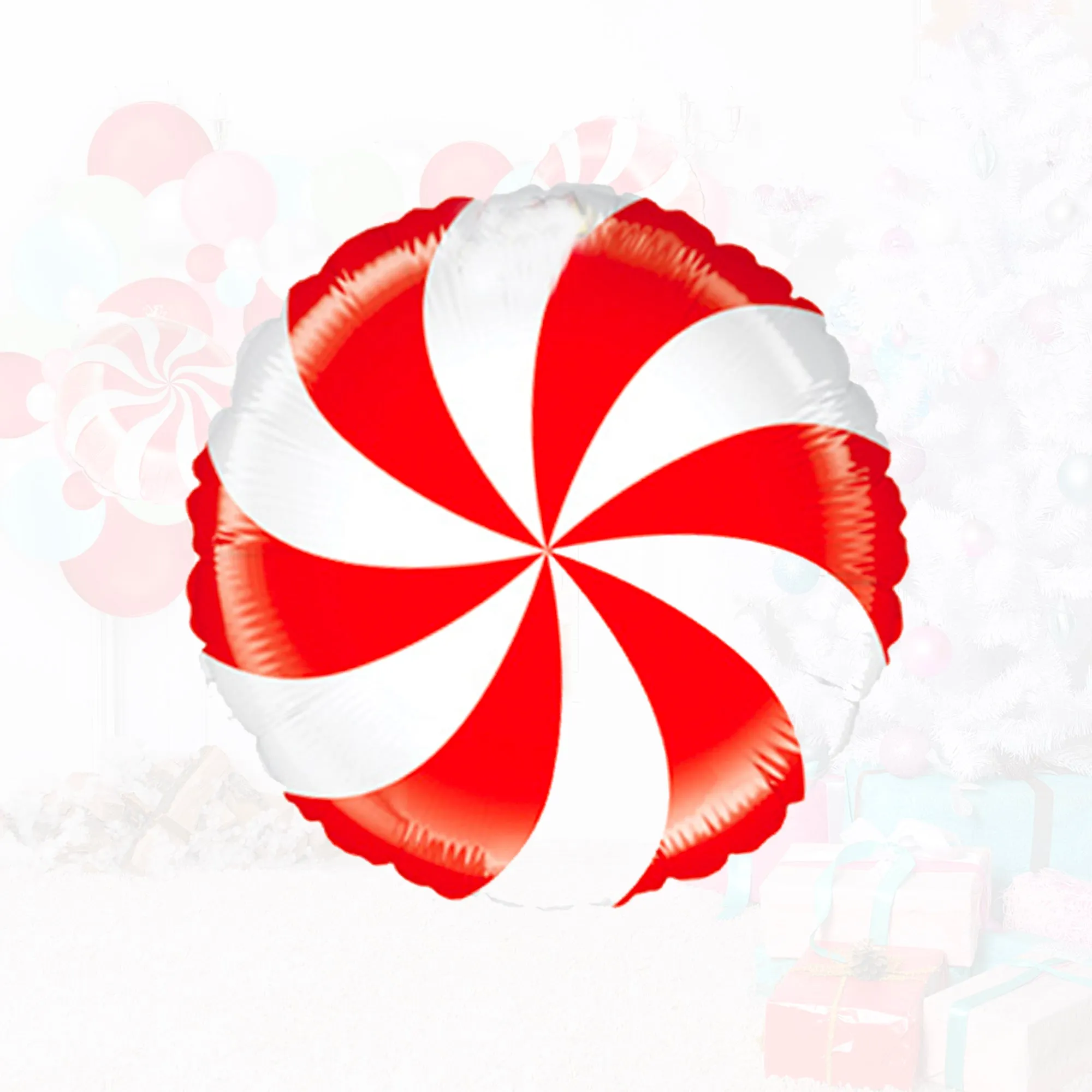 Red or Blue Peppermint Christmas Balloon (18-Inches)