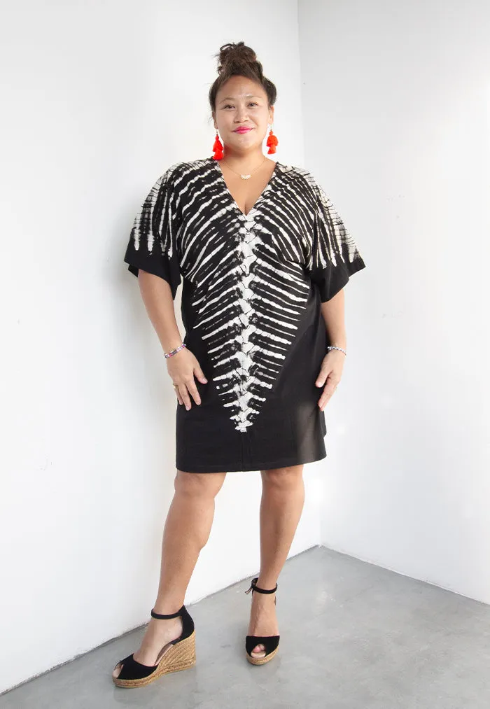 Roses & Rhinos Black Crocodile Short Dress