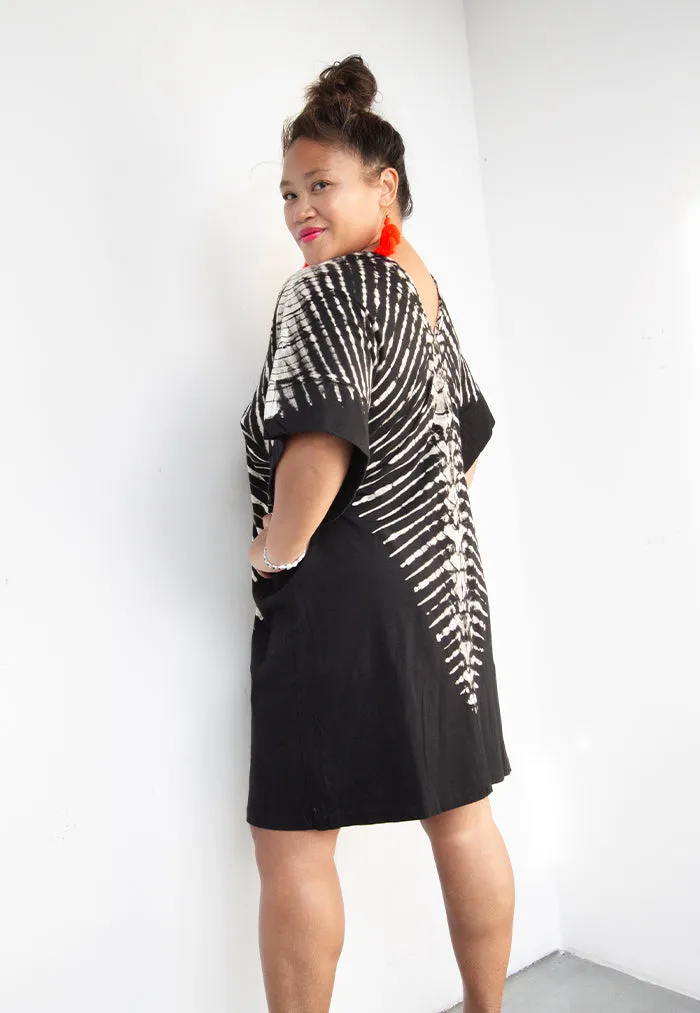 Roses & Rhinos Black Crocodile Short Dress