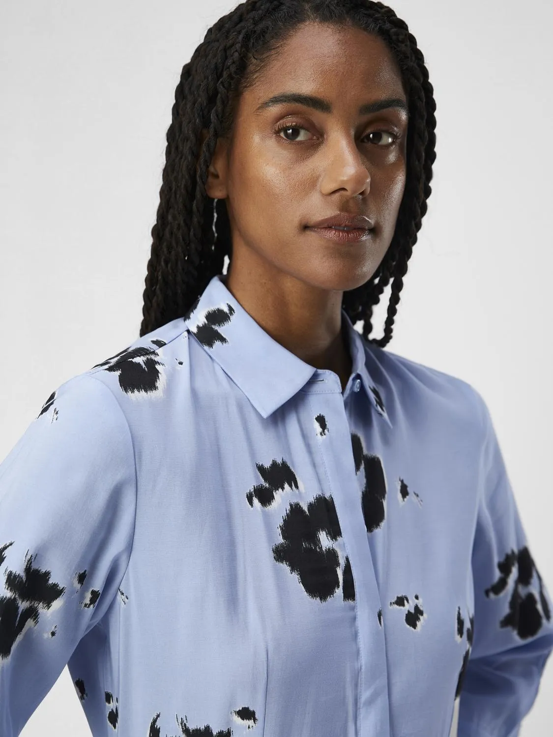 Sally Shirt Dress (Blue/Black)