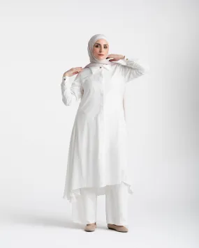 Shirt Dress With Front Buttons White