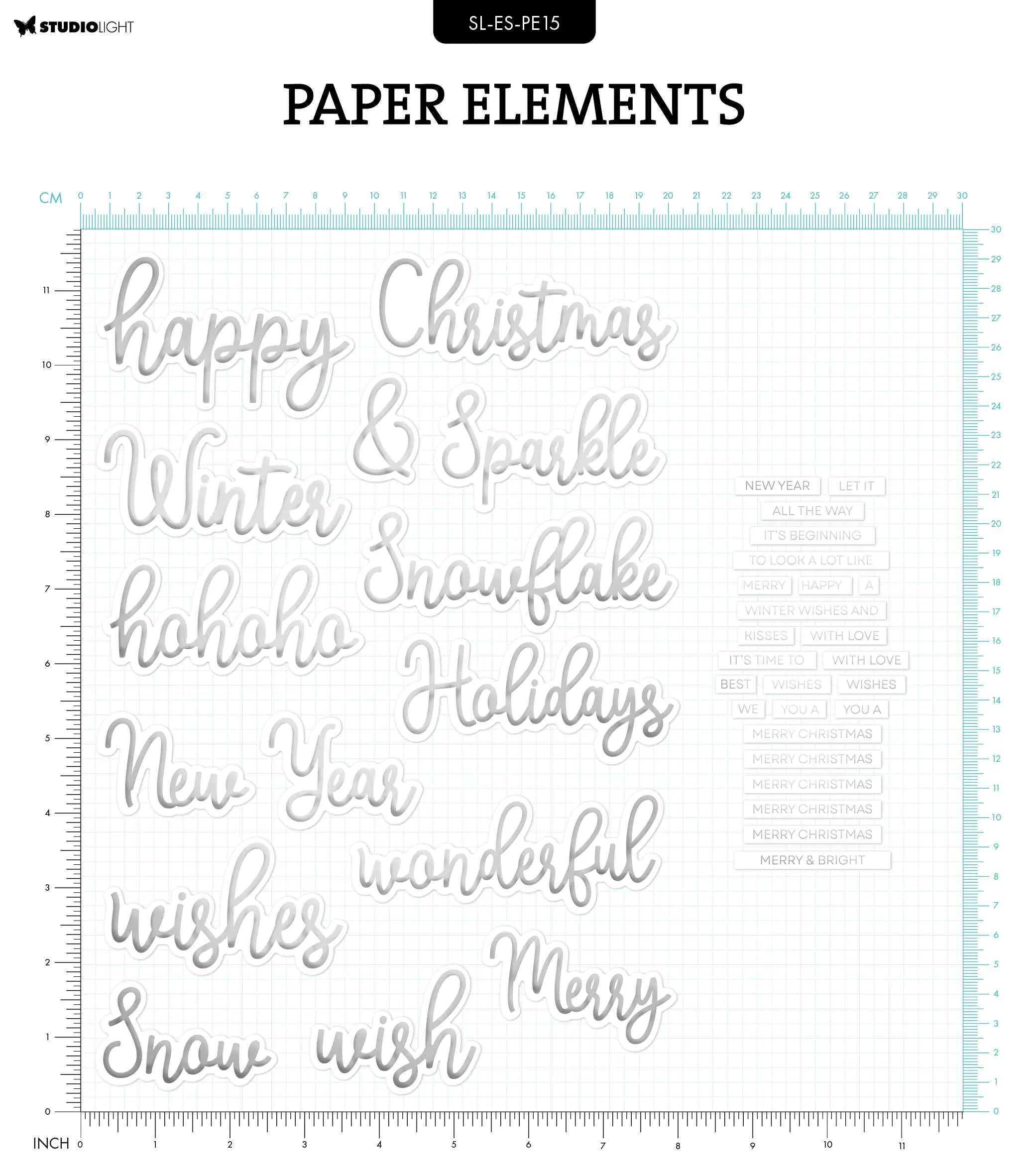 SL Paper Elements Silver Sentiments Essentials 40 PC