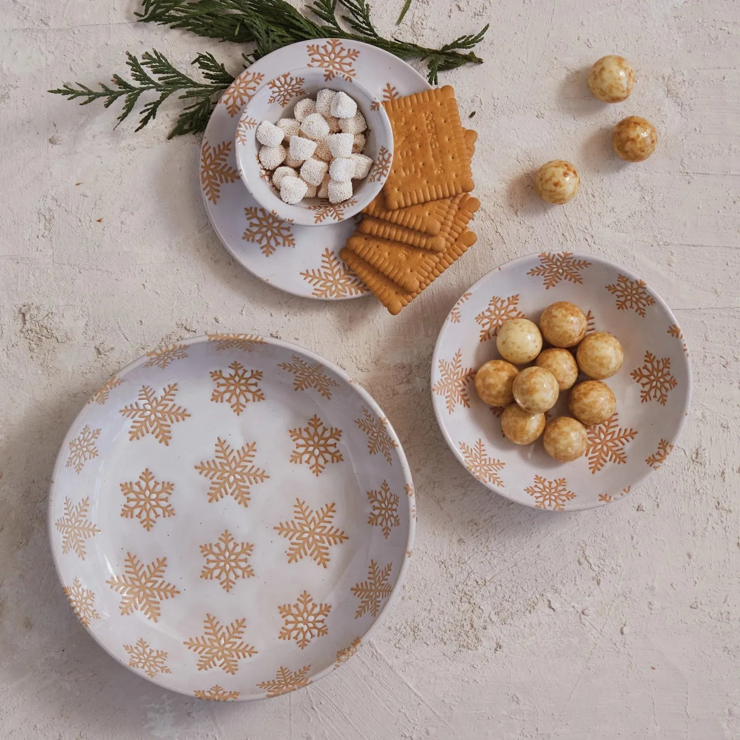 Snowflake Wax Relief Small Bowls