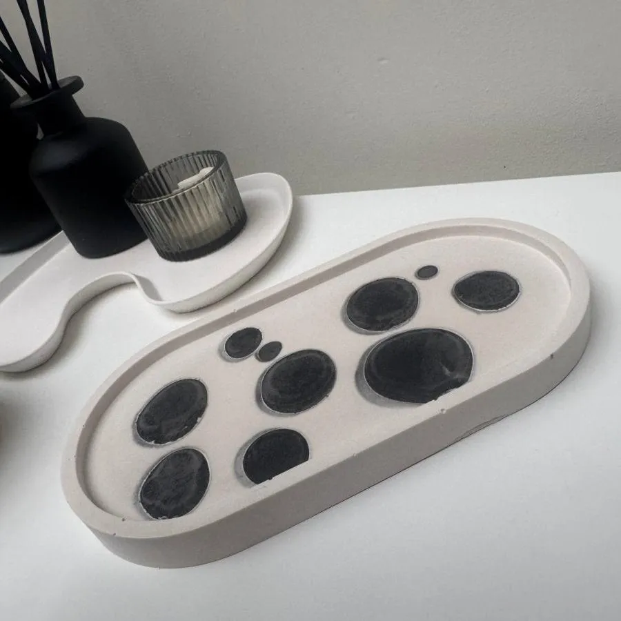 Solaris Contemporary Oval Stone Trinket Tray