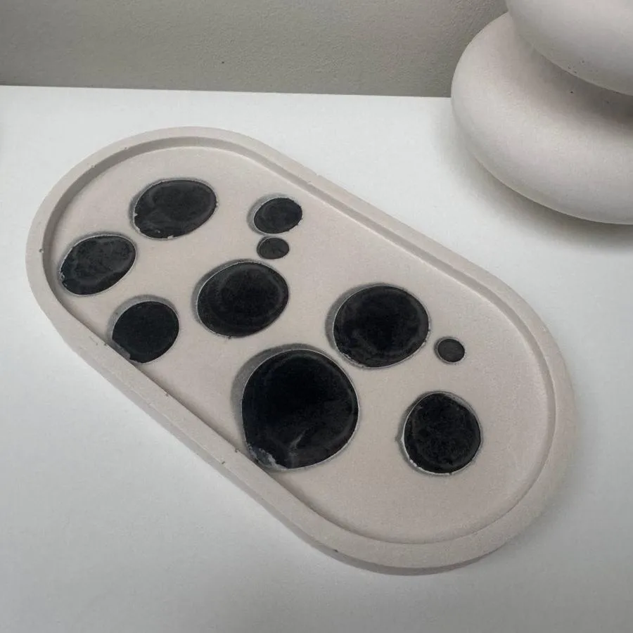 Solaris Contemporary Oval Stone Trinket Tray