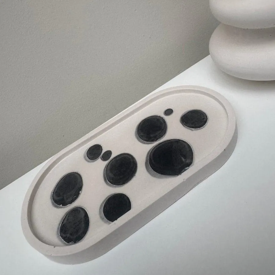 Solaris Contemporary Oval Stone Trinket Tray