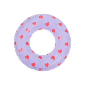 Swim Essentials Lilac Heart Transparent Swim Ring 90cm