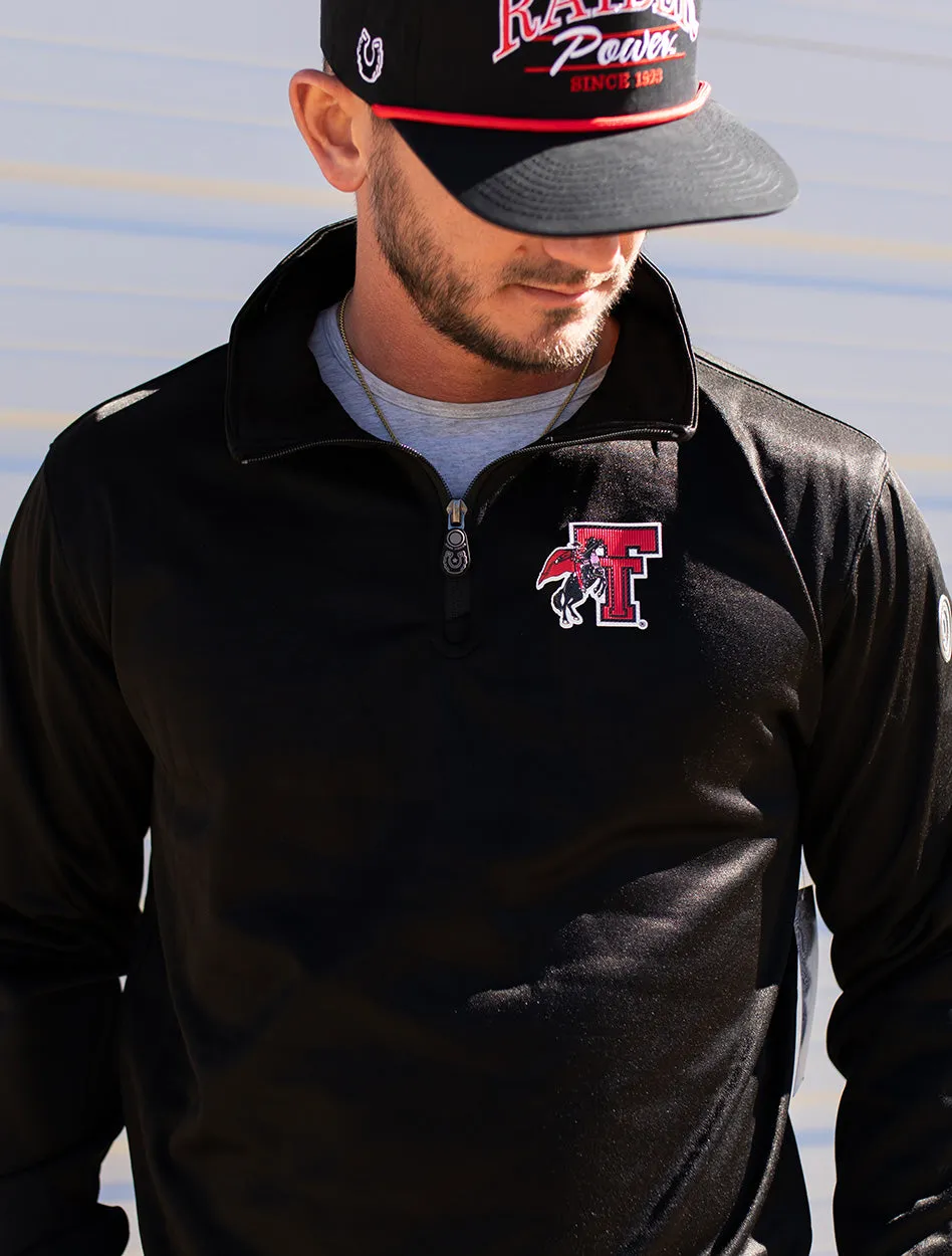 Texas Tech Dark Horse Essentials "Throwback Rearing Rider" 3.0 Quarter-Zip Pullover