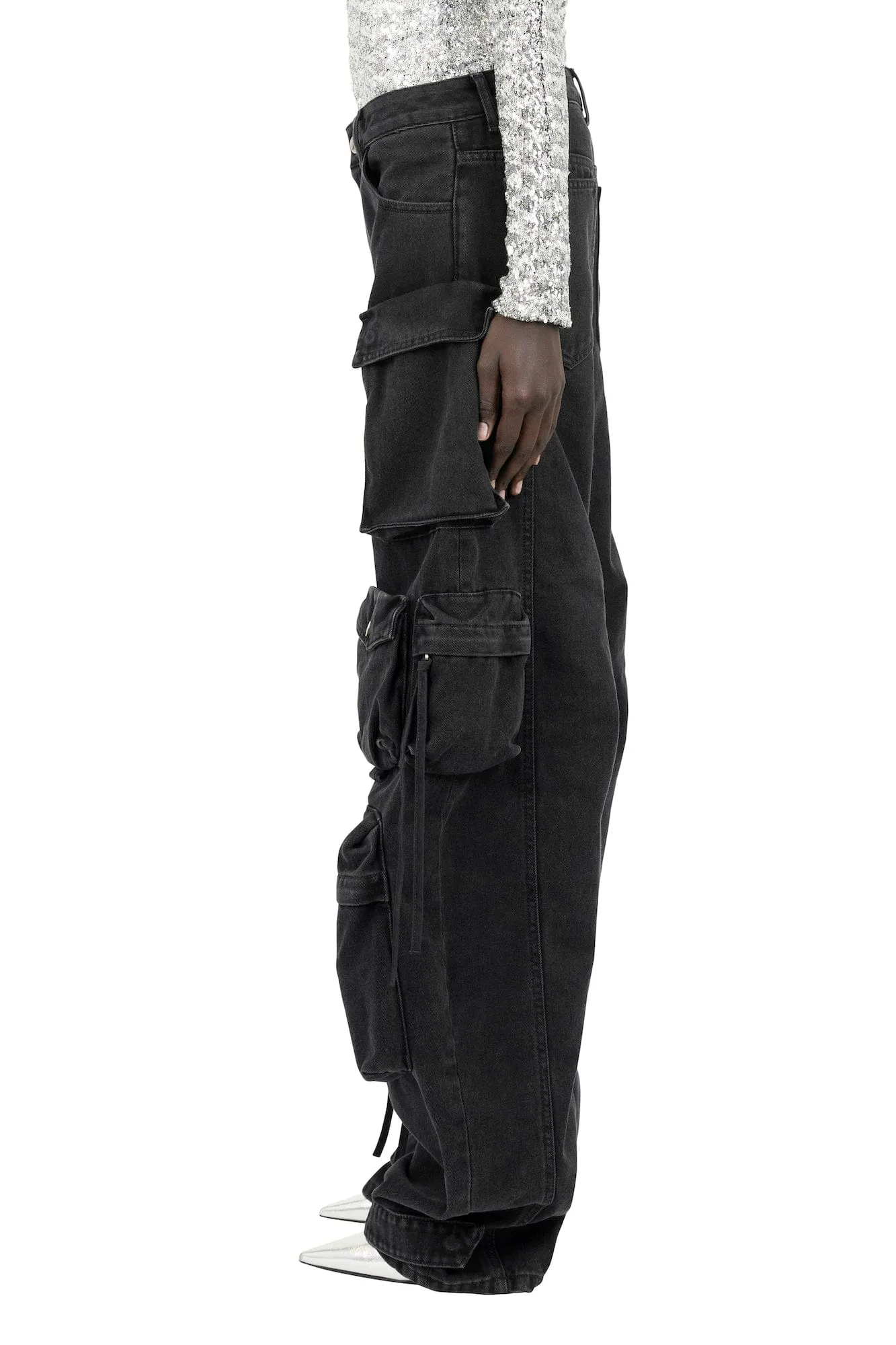 The Attico Fern Long Pants in Black