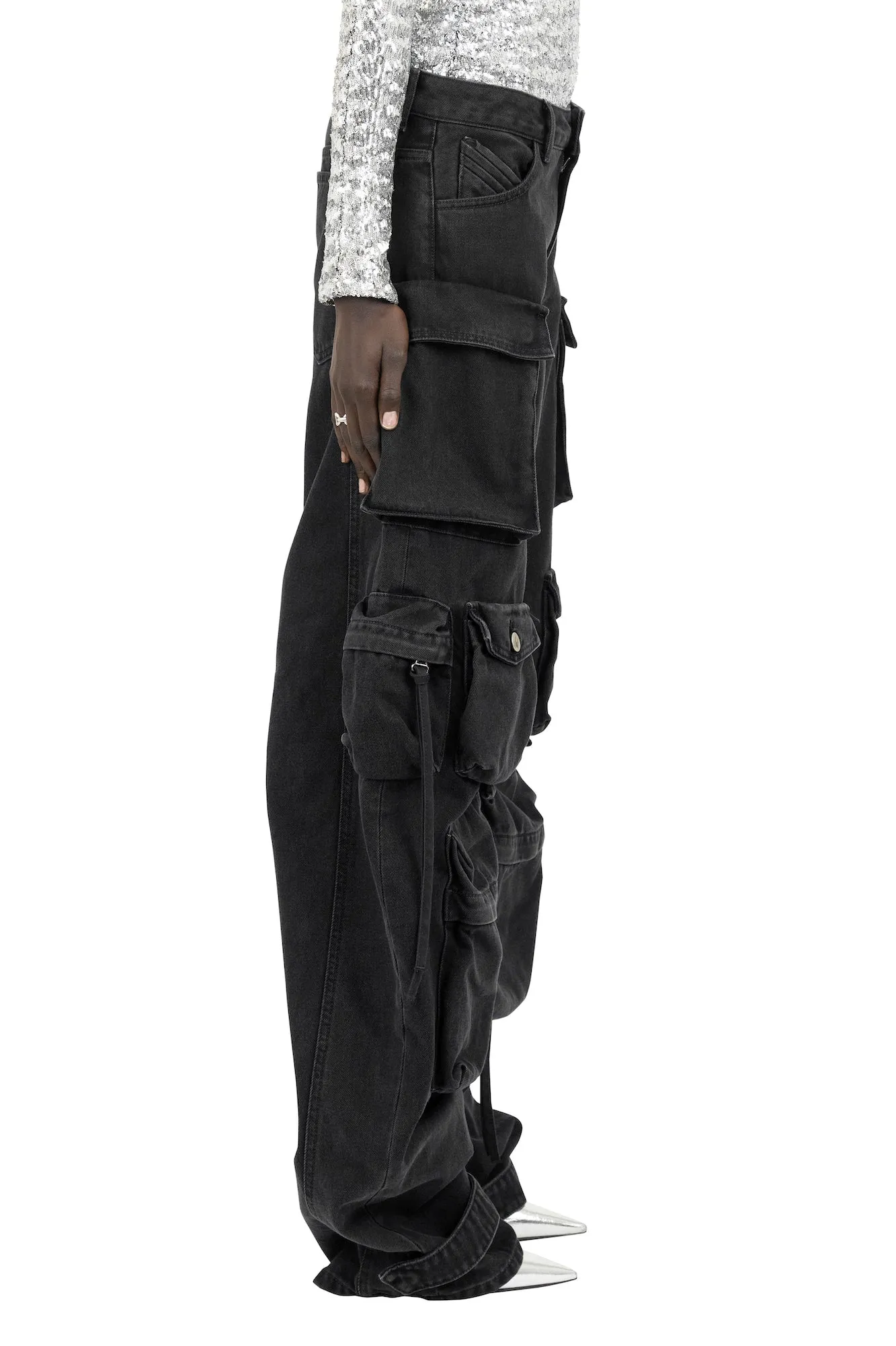 The Attico Fern Long Pants in Black