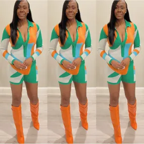 The Cheve’ Chevon Sweater Print Romper