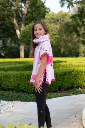 The Flamingo Fleece Poncho for Girls
