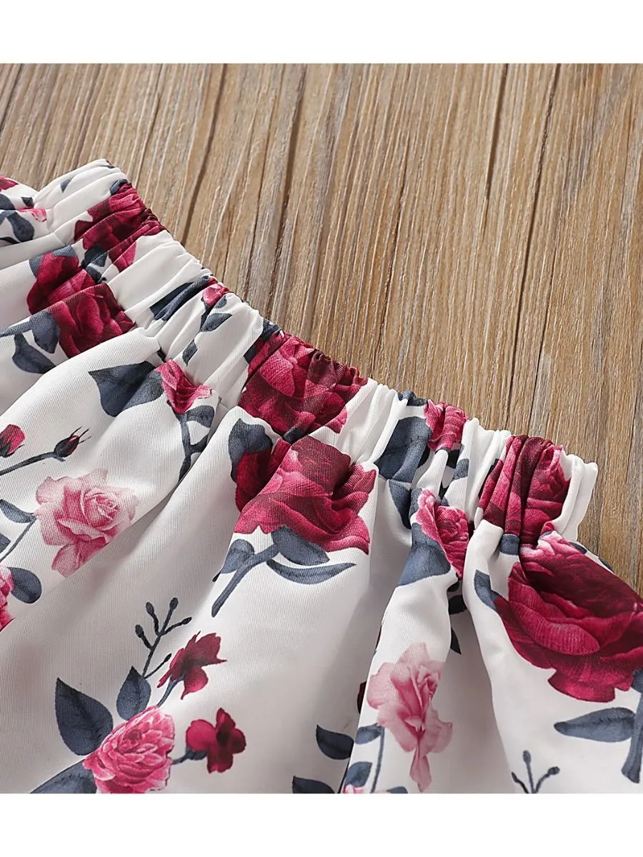 Trendy Baby Girl Fall 2-Piece Set Bow-Tie Muslin Top & Skirt